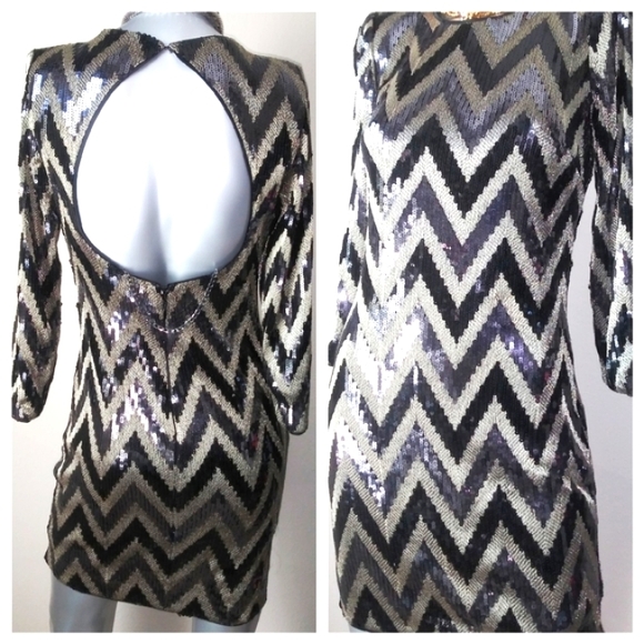 BEBE Sequin Cocktail Dress - Picture 7 of 8